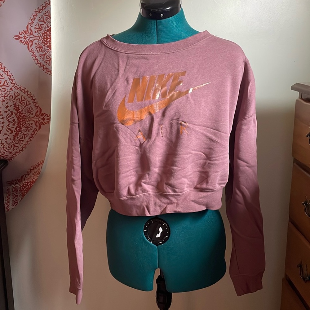 NIKE AIR LONG SLEEVED CROP TOP WITH ZIPPER BACK